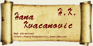 Hana Kvačanović vizit kartica
